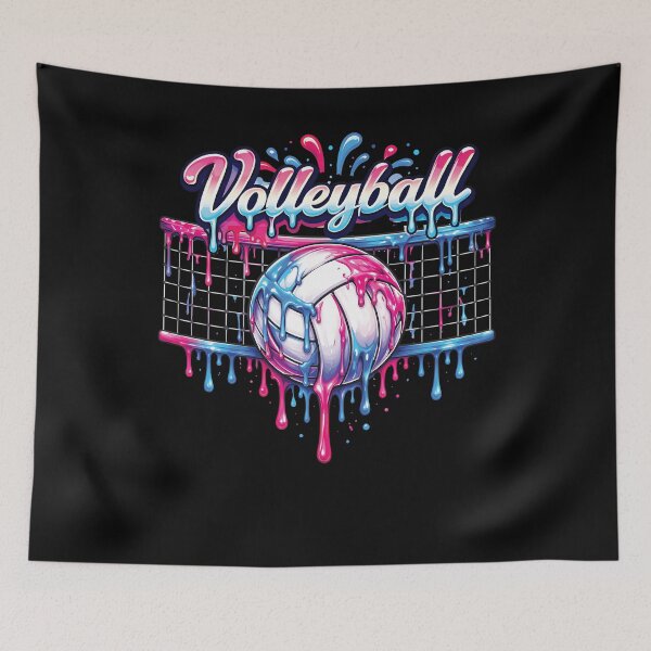 Item preview, Volleyball Script Drip Art Rainbow Design designed and sold by ayion.