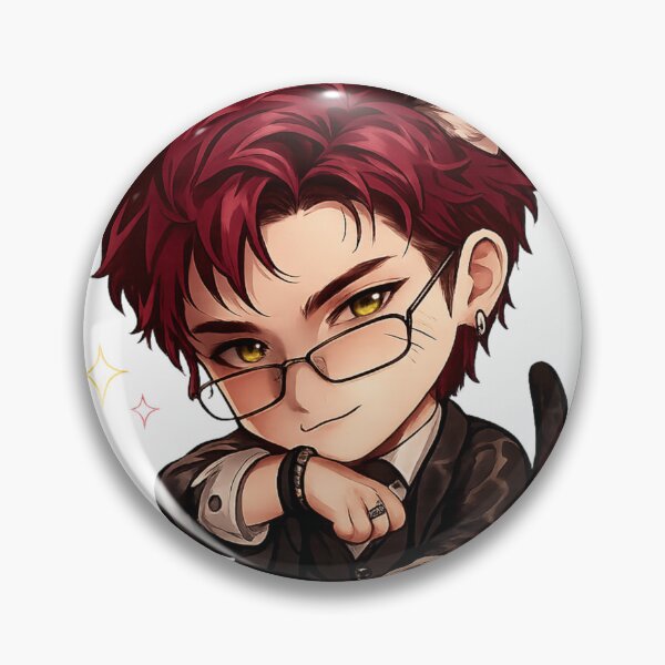 Item preview, Cute Valko Inspired Cat Boy Chibi Sticker | Burgundy Hair Anime Cat Character | Kawaii Space Fantasy Gamer Sticker designed and sold by Doodle ⭐⭐⭐⭐⭐.