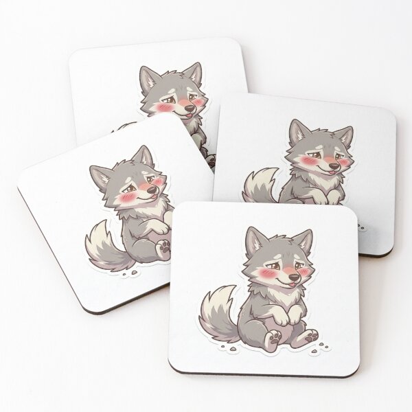 Item preview, Cute Kawaii Shy Wolf Pup Sticker | Anime Style Shy Husky Puppy Art | Laptop Sticker | Gift for Animal Lovers designed and sold by Chipkooo.