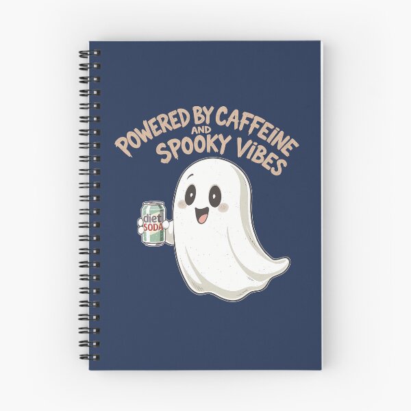 Item preview, Powered By Caffeine And Spooky Vibes Cute Ghost Halloween Shirt designed and sold by Raw Tigers.