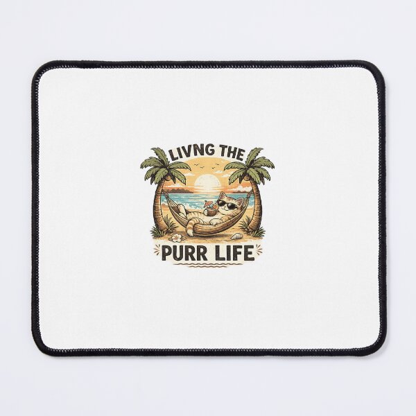 Item preview, Living the Purr Life | Funny Cat Lover Beach T-Shirt designed and sold by Souiba48.
