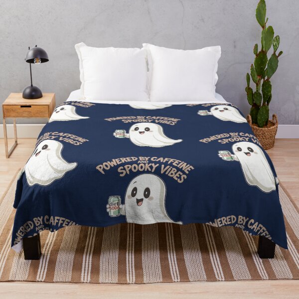 Item preview, Powered By Caffeine And Spooky Vibes Cute Ghost Halloween Shirt designed and sold by Raw Tigers.