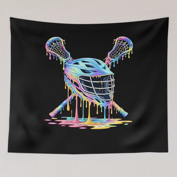 Item preview, Lacrosse Helmet Drip Art Rainbow Design designed and sold by ayion.