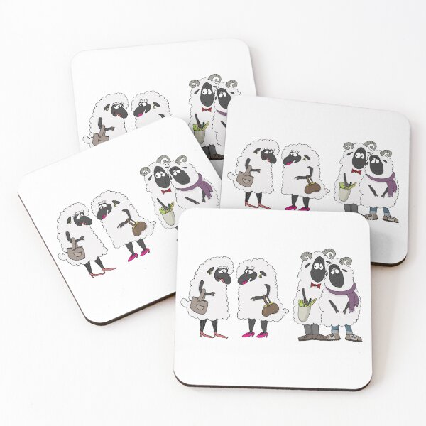 Item preview, Funny Sheep Double Date Sticker | Cute Fashion Ewes and Grocery Rams Cartoon designed and sold by MyxaART.