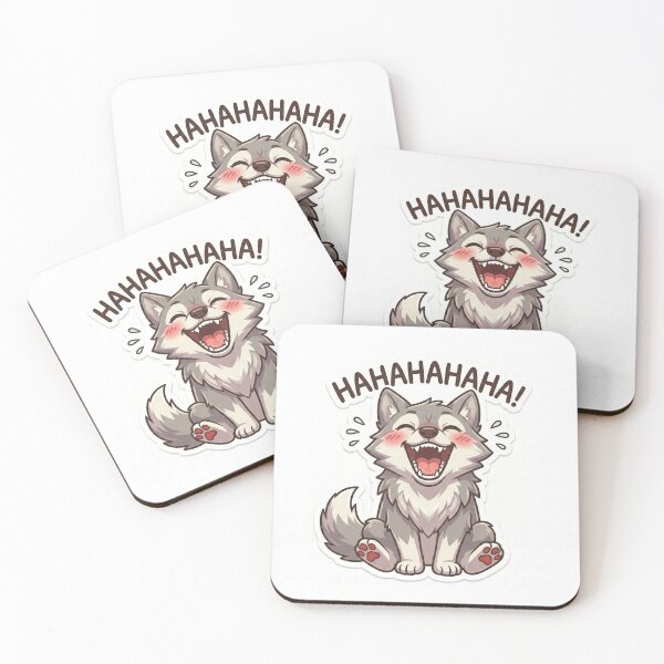Item preview, Cute Kawaii Laughing Wolf Pup Sticker | Anime Style Funny Husky Puppy Art | Laptop Sticker | Gift for Animal Lovers designed and sold by Chipkooo.