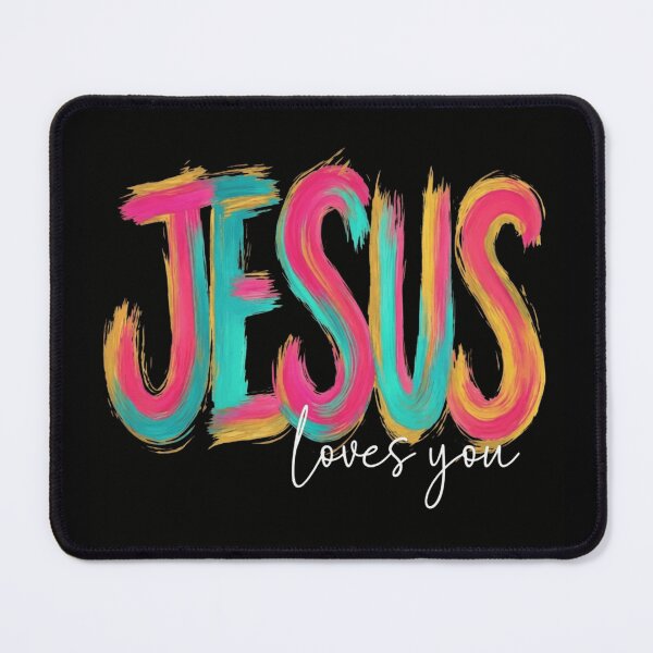 Item preview, Jesus Loves You Colorful Paint Brush Typography designed and sold by haitrieuic96.