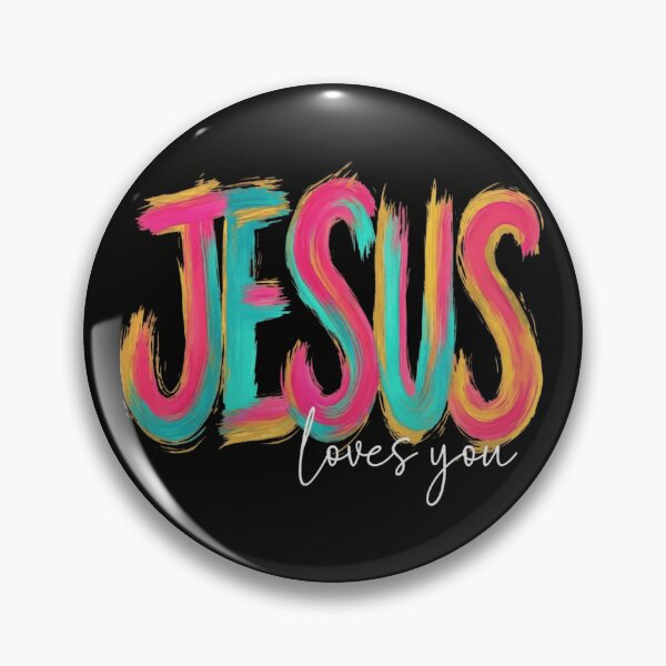 Item preview, Jesus Loves You Colorful Paint Brush Typography designed and sold by haitrieuic96.