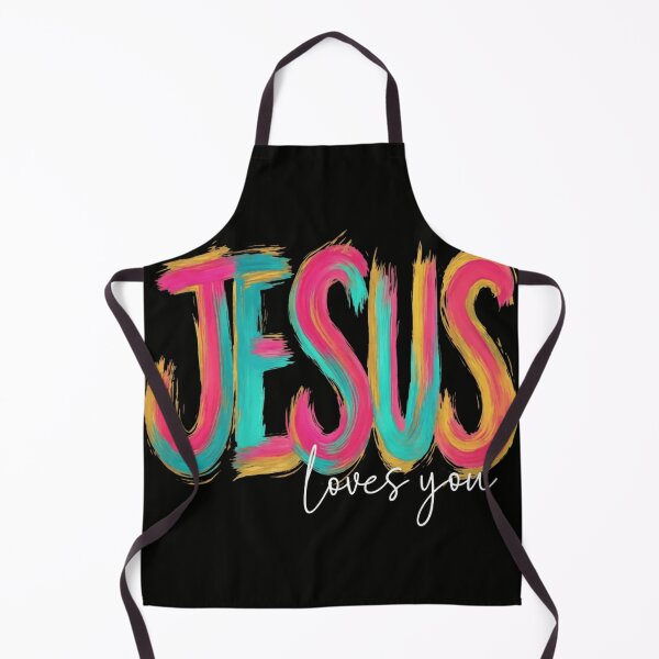 Item preview, Jesus Loves You Colorful Paint Brush Typography designed and sold by haitrieuic96.