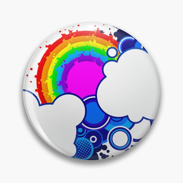 Item preview, Rainbow with Clouds Blue Circles Frutiger Metro designed and sold by frutigerdesigns.
