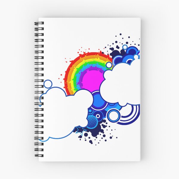 Item preview, Rainbow with Clouds Blue Circles Frutiger Metro designed and sold by frutigerdesigns.