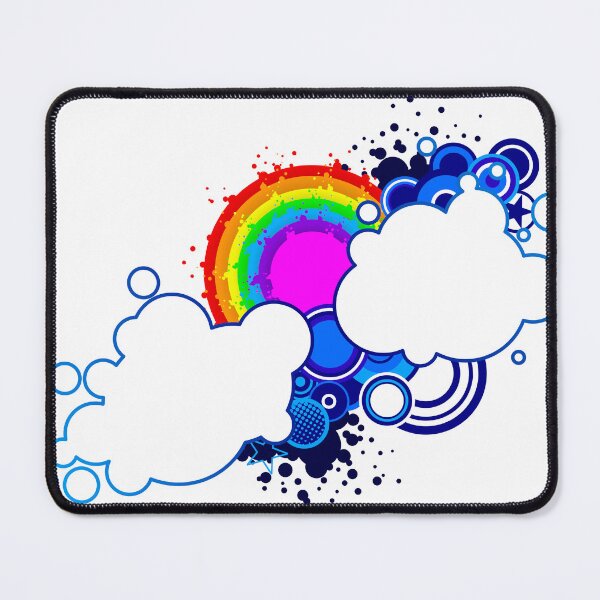 Item preview, Rainbow with Clouds Blue Circles Frutiger Metro designed and sold by frutigerdesigns.