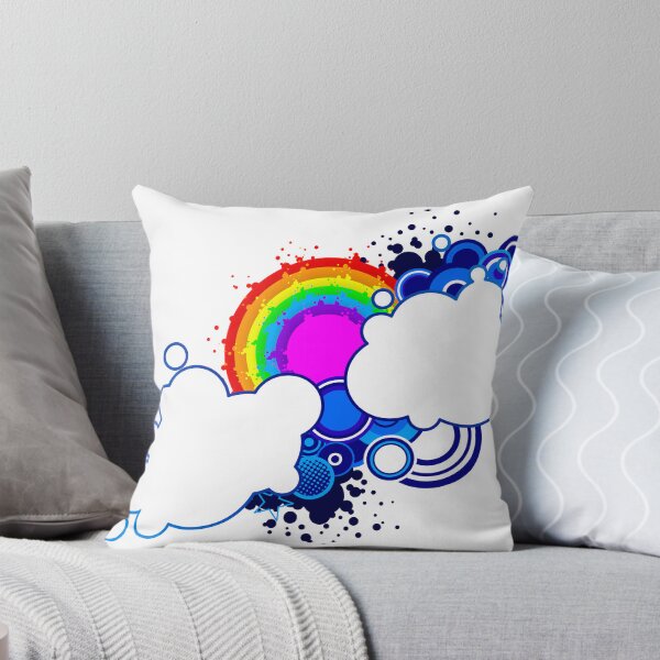 Item preview, Rainbow with Clouds Blue Circles Frutiger Metro designed and sold by frutigerdesigns.