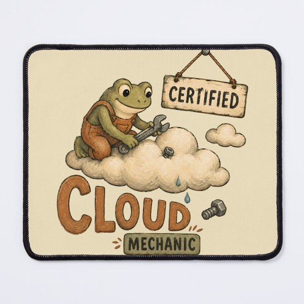 Item preview, Cloud Mechanic Frog Funny Programmer Pun Design designed and sold by VIVID COLORS CLUB.