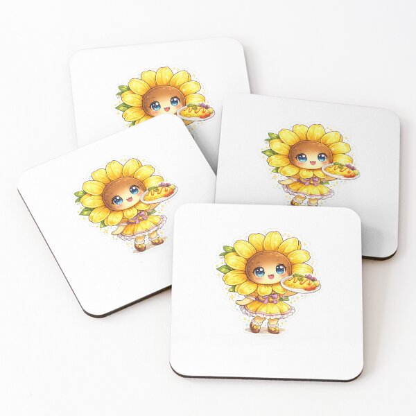 Item preview, Sunflower Head Mascot Sticker | Yellow Girl with Omelette | Cute Weird Food Mascot` designed and sold by Chinnibujji.