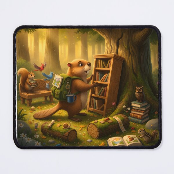 Item preview, Happy Beaver Adventures – Beaver Builds a Woodland Library designed and sold by Clothes With Smiling Animals Walt Gral.