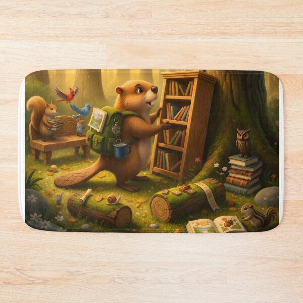 Item preview, Happy Beaver Adventures – Beaver Builds a Woodland Library designed and sold by Clothes With Smiling Animals Walt Gral.