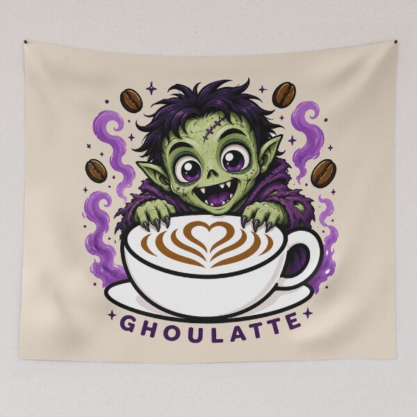 Item preview, ☕ BREWED BEASTIES COLLECTION ☕ -  SPOOKY SEASON MATES - Ghoulatte designed and sold by WheelieGdArt.