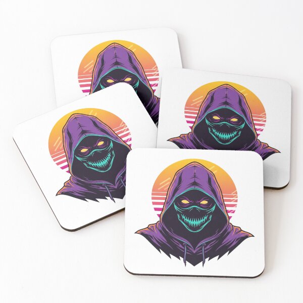 Item preview, Retro 80s Synthwave Mysterious Hooded Figure Silhouette designed and sold by Bangcen.