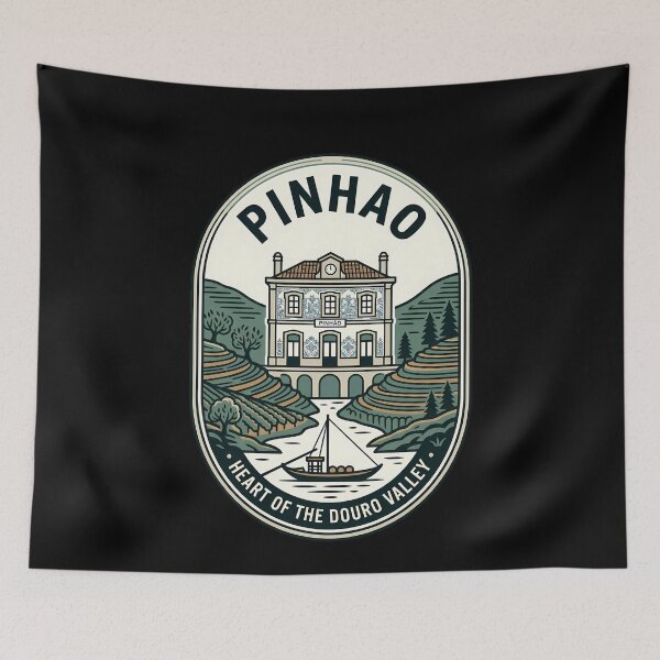 Item preview, Pinhão Portugal Douro Valley Vintage Travel Emblem designed and sold by k3rstman1.