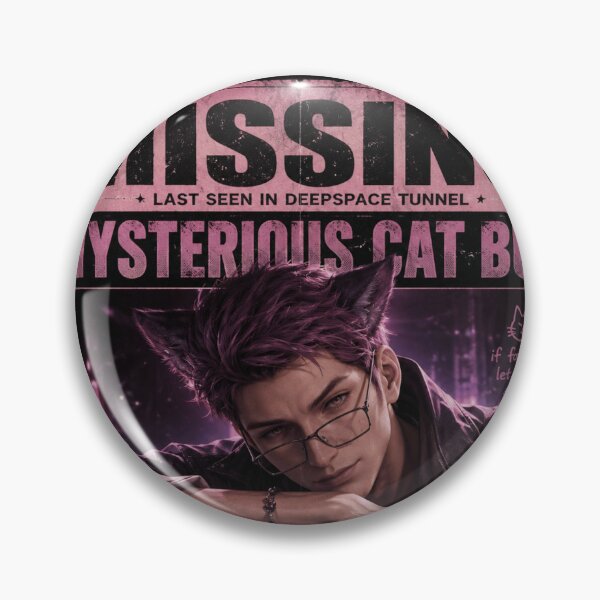 Item preview, Missing Mysterious Cat Boy Sticker Inspired by Valko | Fantasy Romance Anime Fan Art Sticker | Purple Aesthetic Gamer Gift designed and sold by Doodle ⭐⭐⭐⭐⭐.