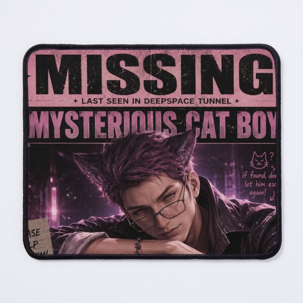 Item preview, Missing Mysterious Cat Boy Sticker Inspired by Valko | Fantasy Romance Anime Fan Art Sticker | Purple Aesthetic Gamer Gift designed and sold by Doodle ⭐⭐⭐⭐⭐.