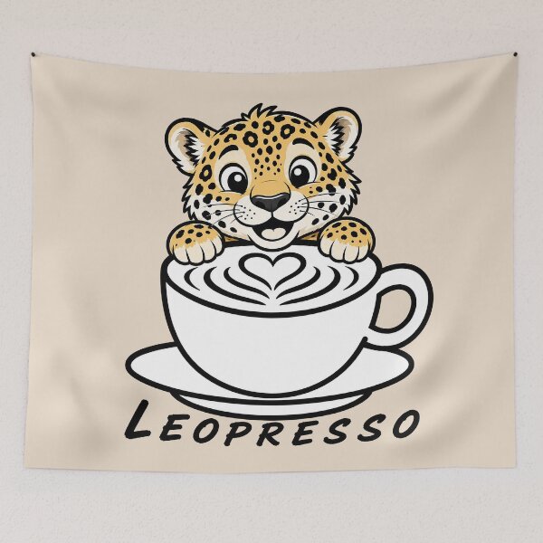 Item preview, ☕ BREWED BEASTIES COLLECTION ☕ -  WILDLIFE PALS - Leopresso designed and sold by WheelieGdArt.