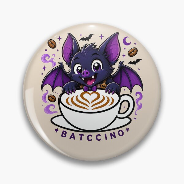 Item preview, ☕ BREWED BEASTIES COLLECTION ☕ -  SPOOKY SEASON MATES - Batccino designed and sold by WheelieGdArt.