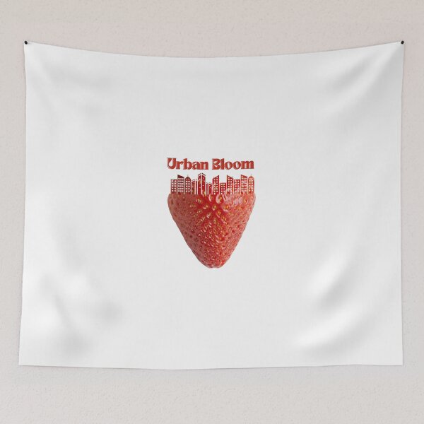 Item preview, Urban Bloom – Surreal Strawberry City Aesthetic Art Print designed and sold by Sondosyazanart.