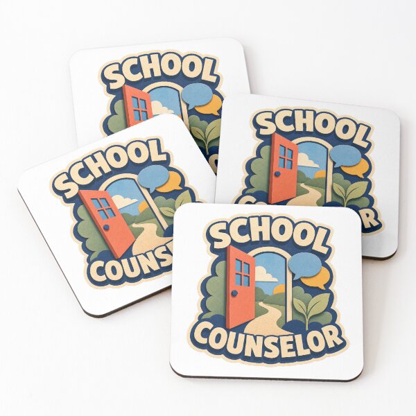 Item preview, School Counselor Open Door Support Badge designed and sold by Freshloop Studio | Whimsical Vintage Art.