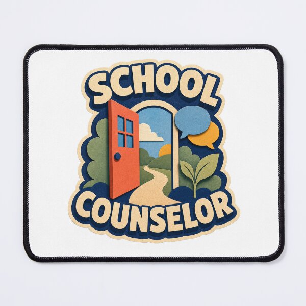 Item preview, School Counselor Open Door Support Badge designed and sold by Freshloop Studio | Whimsical Vintage Art.
