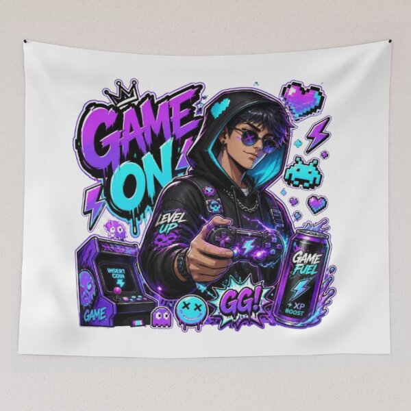 Item preview, GAME ON Gaming Sticker | Neon Cyber Gamer Streetwear Design designed and sold by Stylestickers55.