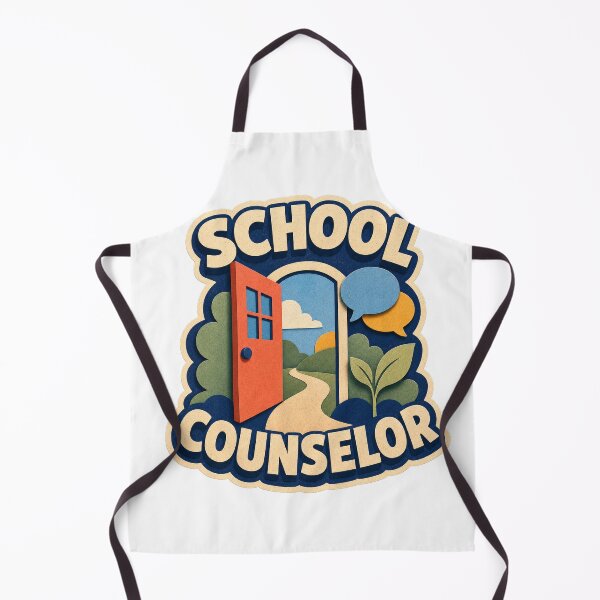 Item preview, School Counselor Open Door Support Badge designed and sold by Freshloop Studio | Whimsical Vintage Art.
