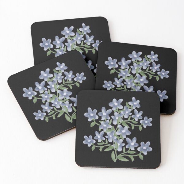 Item preview, Moody Periwinkle Blue Floral Botanical Cluster Pattern designed and sold by ​Jyoti Digital Artist.