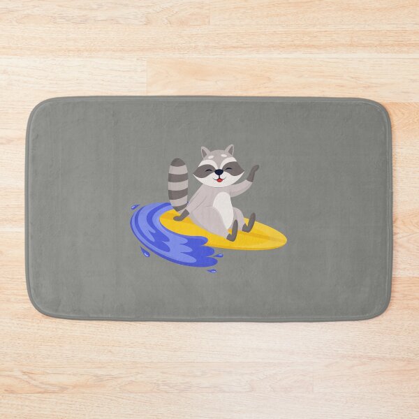 Item preview, Funny Raccon Surfing Enjoying outdoor activity. Summer Extreme Water Sports designed and sold by MalwasBasket.