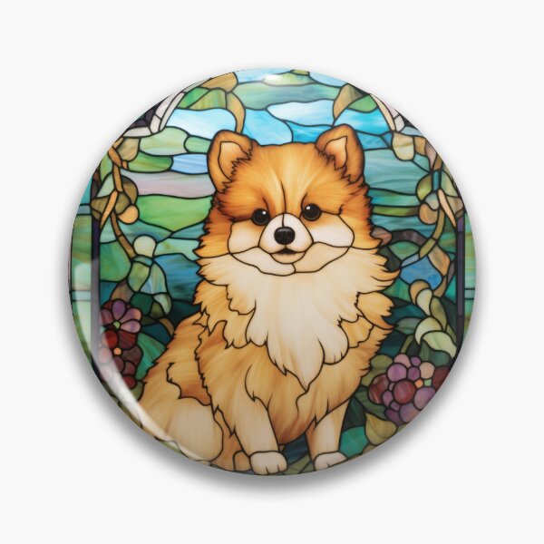 Item preview, Pomeranian Stained Glass Style Dog Art designed and sold by pinkal.