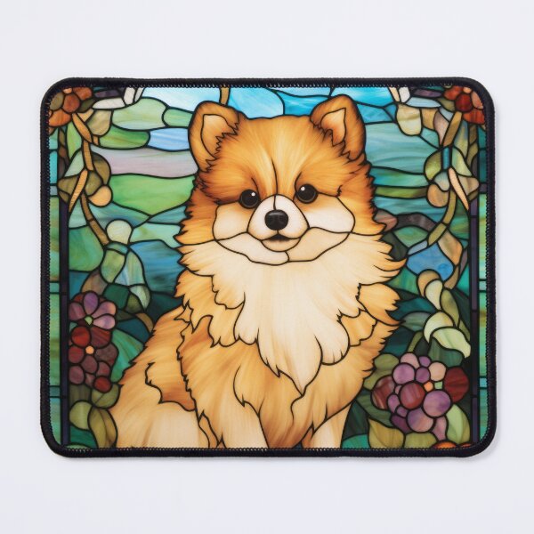 Item preview, Pomeranian Stained Glass Style Dog Art designed and sold by pinkal.