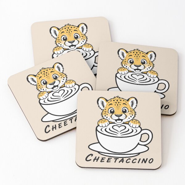 Item preview, ☕ BREWED BEASTIES COLLECTION ☕ -  WILDLIFE PALS - Cheetaccino designed and sold by WheelieGdArt.