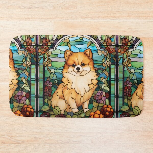 Item preview, Pomeranian Stained Glass Style Dog Art designed and sold by pinkal.