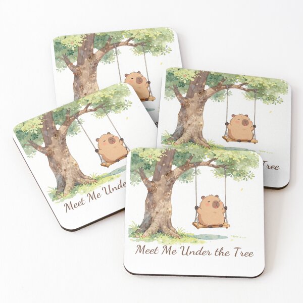 Item preview, Meet Me Under the Tree – Cute Capybara Illustration designed and sold by BCapybara.
