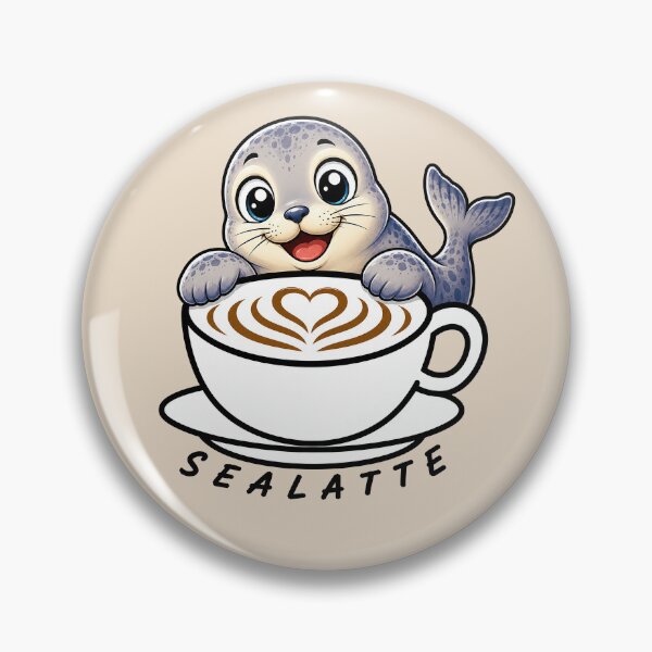 Item preview, ☕ BREWED BEASTIES COLLECTION ☕ -  SEA SIDEKICKS - Sealatte designed and sold by WheelieGdArt.