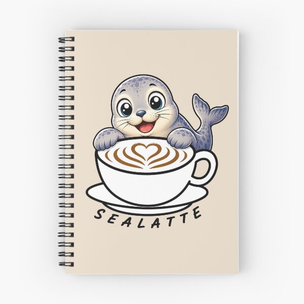 Item preview, ☕ BREWED BEASTIES COLLECTION ☕ -  SEA SIDEKICKS - Sealatte designed and sold by WheelieGdArt.