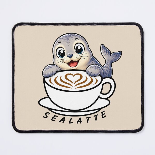 Item preview, ☕ BREWED BEASTIES COLLECTION ☕ - SEA SIDEKICKS - Sealatte designed and sold by WheelieGdArt.