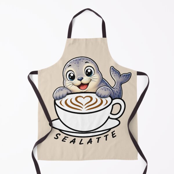 Item preview, ☕ BREWED BEASTIES COLLECTION ☕ - SEA SIDEKICKS - Sealatte designed and sold by WheelieGdArt.