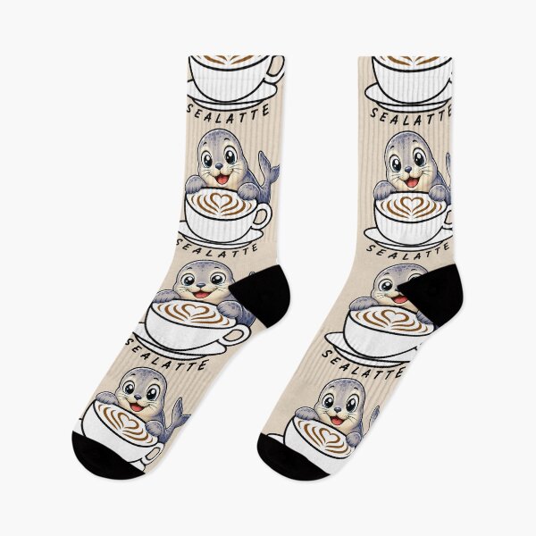 Item preview, ☕ BREWED BEASTIES COLLECTION ☕ -  SEA SIDEKICKS - Sealatte designed and sold by WheelieGdArt.