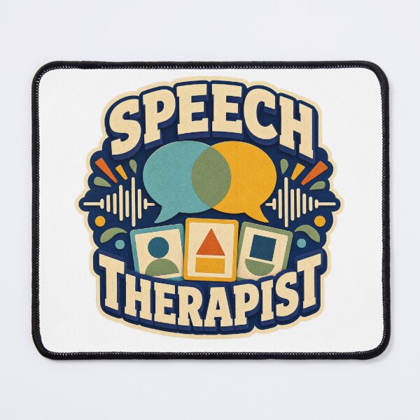 Aperçu de l'œuvre Speech Therapist Sound Wave School Badge créée et vendue par Freshloop Studio | Whimsical Vintage Art.