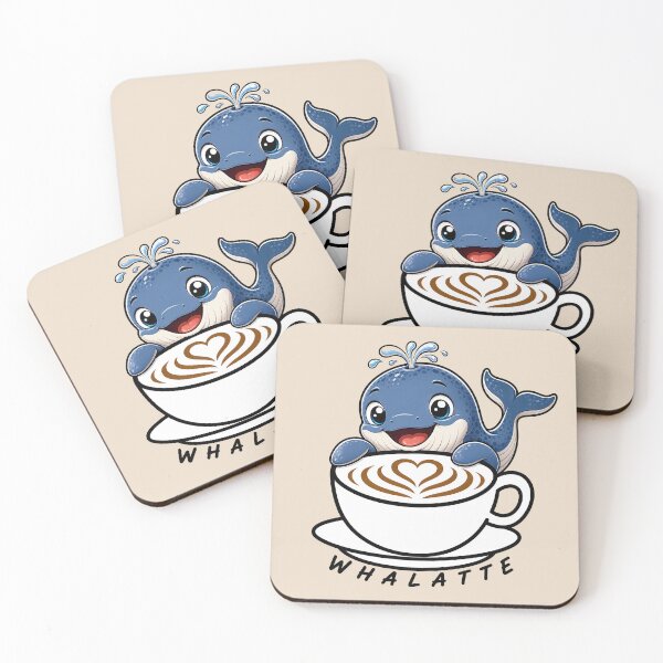 Item preview, ☕ BREWED BEASTIES COLLECTION ☕ -  SEA SIDEKICKS - Whalatte designed and sold by WheelieGdArt.