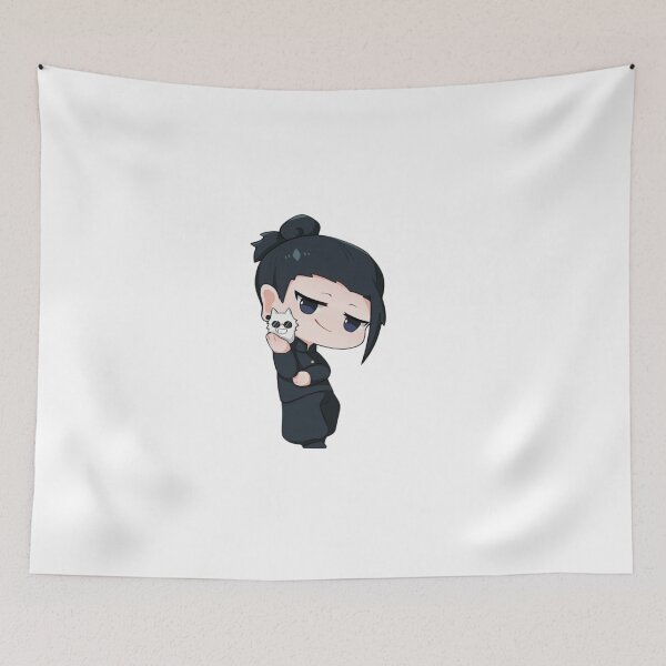 Item preview, High School Bun Hair Sorcerer Holding White Mascot Plush designed and sold by JohnnyFive8.