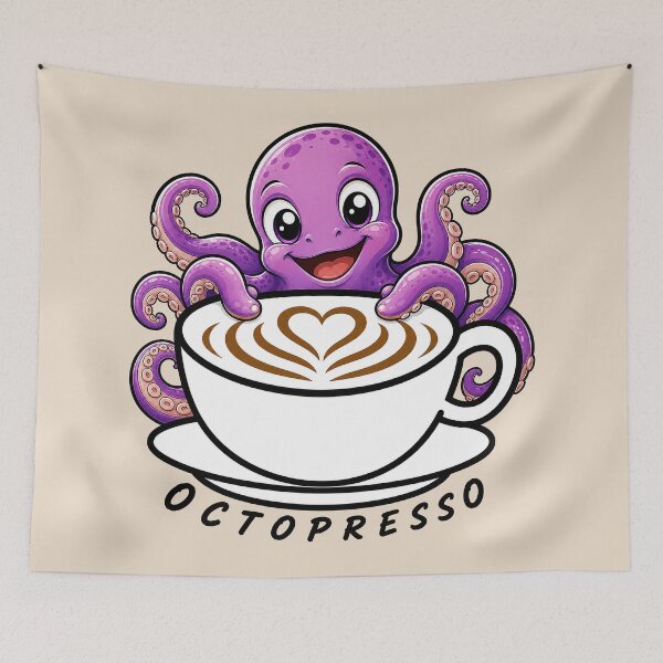 Item preview, ☕ BREWED BEASTIES COLLECTION ☕ -  SEA SIDEKICKS - Octopresso designed and sold by WheelieGdArt.