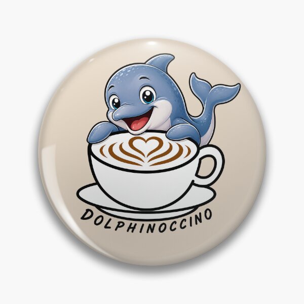 Item preview, ☕ BREWED BEASTIES COLLECTION ☕ -  SEA SIDEKICKS - Dolphinoccino designed and sold by WheelieGdArt.