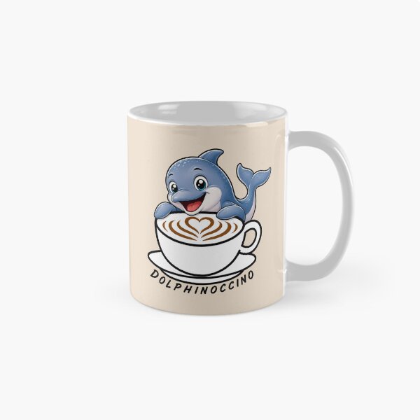Item preview, ☕ BREWED BEASTIES COLLECTION ☕ -  SEA SIDEKICKS - Dolphinoccino designed and sold by WheelieGdArt.